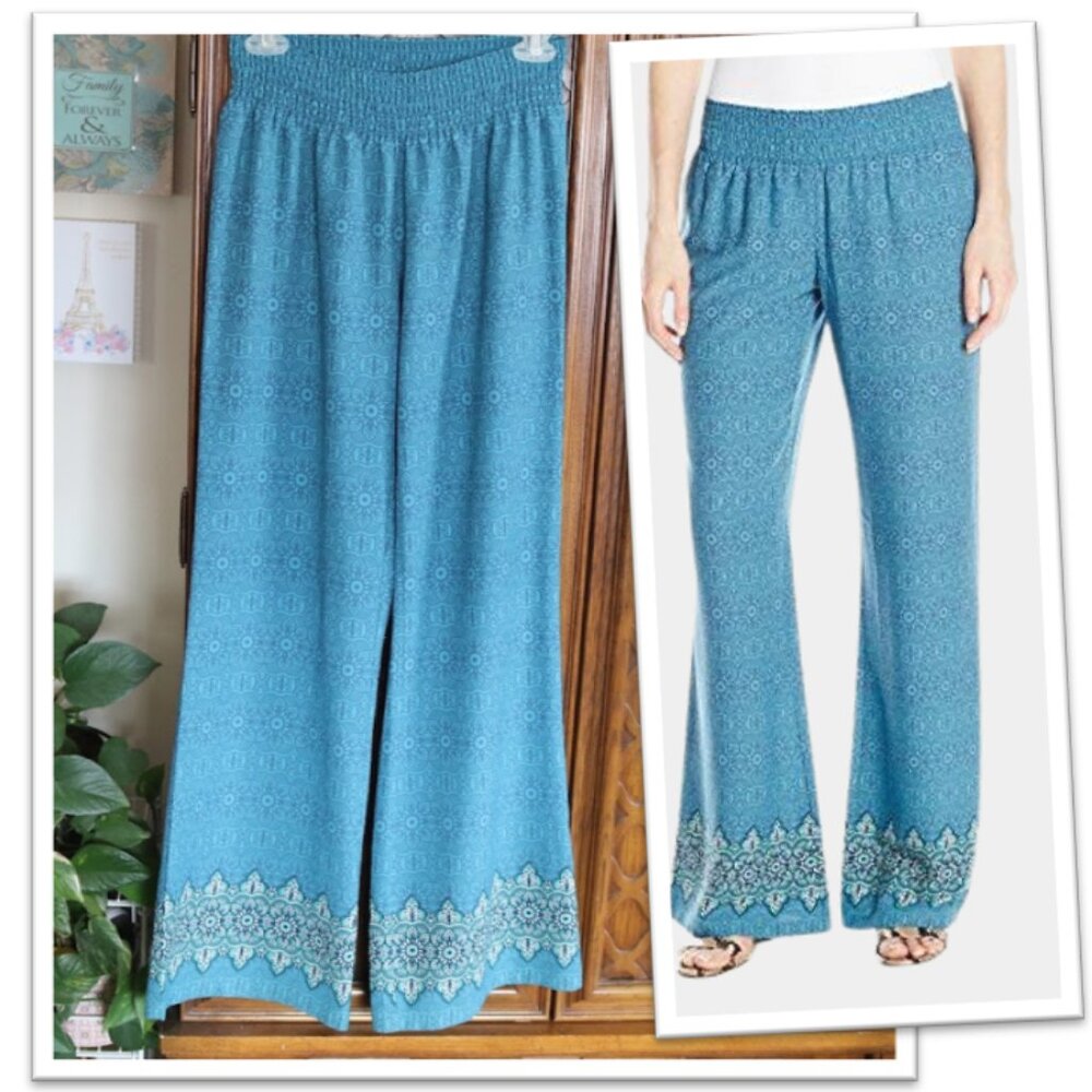 prAna Isadora Wide Leg Pants - Mosaic Blue, Size XS